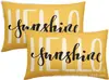Transfronterizo Nuevo Primavera y Verano Girasol Coche Helado Flor Lino Estampado Cojín de Cintura Dormitorio Coche Decorativo Sofá