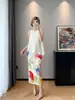 Falda Plisada Miyake, Estampado Artístico Color-Blocking Estilo Miyake, Artículos Físicos Disponibles para Suministro, Falda de Artículos Japoneses, Coreanos y Europeos