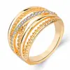 Yihua Aliexpress Joyería de Moda Europea y Americana al por Mayor Anillo de Múltiples Hilos Oro Rosa Fabricante Venta Directa Joyería de Comercio Exterior