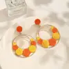 Pendientes Coloridos de Dopamina de Verano Nuevos Pendientes Florales Dulces Circulares Estilo Vacacional para Mujeres con un Aspecto Único y Elegante