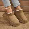 Otoño 2026 Nuevo Transfronterizo Tallas Grandes Mujer Casual Cómodo Punta Redonda Planos Moda Exterior Botas de Nieve para Mujer