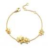 [08] Versão coreana transfronteiriça de pulseira de flor de três folhas de tamanho suave com pequeno diamante feminino design ins senso de design pulseira estilo frio
