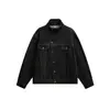 Jaqueta Jeans Curta Masculina Yidao Vintage 2026 Outono Nova Retro Americana Solta Desconstruída Irregular Gola Assimétrica