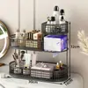 Caja de Almacenamiento de Cosméticos Estante de Almacenamiento de Escritorio Tocador Multicapa Estante de Almacenamiento de Productos para el Cuidado de la Piel Estante para Lavabo de Baño