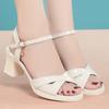 Sandalias de moda de verano para mujer de tacón medio 2022 Nuevo hebilla plataforma plataforma con falda negro tacón alto zapatos de mujer