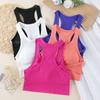Estilo de chica caliente europeo y americano Sujetador deportivo de yoga fitness de espalda bonita en forma de I sin aro de acero top tubo chaleco ropa interior con pecho envuelto para mujer