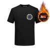 Camiseta de manga corta con forro polar para hombre, ropa de otoño, con cabeza de tigre de diamantes de imitación, sencilla, de marca de moda, para otoño e invierno