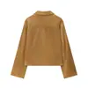 Otoño e Invierno 2025 Moda Callejera Europea y Americana Transfronteriza Chaqueta Corta de Suede con Botones Texturizado W063 Z07