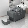 Lavabo de Cerámica para Lavado de Cabello para Salones de Belleza, Estilo Simple Semi-Reclinable, Cama de Masaje y Lavado para Salón de Belleza, Venta Directa del Fabricante