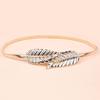 Pacote de cintura de metal dourado para mulheres, conjunto de saia combinando com cinto elástico de folhas finas