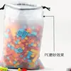 Bolsa de Armazenamento para Brinquedos de Blocos de Montar e Quebra-Cabeças Bolsa com Cordão Duplo de PE Translúcido Fosco Bolsa de Armazenamento à Prova d'Água para Viagem