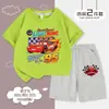 Ropa para Niños Cars Rayo McQueen Conjunto Deportivo Casual de Verano de Dos Piezas con Pantalón Corto de Manga Corta