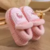 Novas Pantufas de Algodão Inverno Tamanho Grande Inverno Quente Interno Casa Pantufas de Pelo Antiderrapante Simples Casal Sapatos de Algodão Feminino