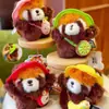 Fofo Escapada Panda Vermelho Pelúcia Chaveiro Criativo Casal Mochila Pingente Máquina de Garra Boneca Presente Atacado