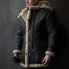 Nueva Chaqueta con Capucha de Piel Sintética Transfronteriza Europea y Americana para Hombre Estilo Europeo