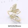 Lujo ligero tridimensional doble capa mariposa arte de uñas circón al por mayor diamante retención de color anillo popular en línea popular joyería para uñas al por mayor