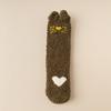Calcetines para dormir con orejas de gato de tubo medio de forro polar coral sin pelusa para otoño e invierno, calcetines lunares y calcetines de suelo acolchados de forro polar al por mayor