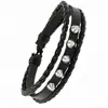 Juego de Cuatro Piezas de Pulseras de Cadena Estilo Punk Multicapa de Nuevo Estilo Europeo y Americano para Hombres, Pulseras de Cadena Personalizadas, Pulseras de Remaches Hip-Hop
