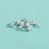 Plata de Ley S925 Plateado Plateado Cuentas Pequeñas de Barril Pulsera de Cristal Cuentas Sueltas Estilo Coreano Pulsera de Perlas Anillo Pequeños Accesorios de Cuentas Espaciadoras