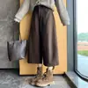 Nuevos pantalones de traje de estilo coreano de talle alto y pierna ancha para mujer, holgados y adelgazantes, pantalones casuales de pierna recta cropped