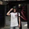 Camiseta de manga corta con hombro recto para hombre y mujer con estampado de cruz, top versátil de manga corta casual holgado de verano, capa base