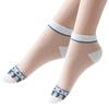 Meias femininas de estilo coreano fino de verão rendas rendas meias de renda fundo de algodão antiderrapante desodorante cristal gelo seda boca rasa meias anti-snagging