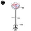 Joia de piercing para língua G23 de liga de titânio, novo, transfronteiriço, amor com pedra olho de gato incrustada, prego de língua em forma de coração, cor mágica, 14G, F136