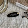 Pinza para el pelo de terciopelo con etiqueta dorada para mujer, Pinza lateral, Pinza de pelo versátil retro coreana, Accesorio para el pelo para media coleta