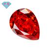 Huagang Gem 9A - Padma con corte de flor de hielo en forma de pera, diamante de alto carbono, circón rojo en forma de gota, piedra desnuda CZ, cara principal