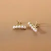 Pinza para Oreja de Perla Simple Estilo Coreano para Mujer Verano Pendientes Simples de Gama Alta sin Perforación Pendientes Clip para Hélix