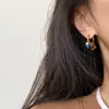 Nuevos Pendientes con Colgante de Piedra Natural y Cuentas Estilo Étnico Retro Chino Color Contrastante Joyería Otoño e Invierno Mujer