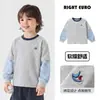 Camiseta de Manga Larga Estilo Academia para Niños Lado Derecho Estilo Europeo Otoño 2026 Nueva Ropa Infantil Niños Bebé Pequeño Estilo Primavera/Otoño Top
