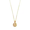 Collares de Lujo Ligero de Nicho al por Mayor para Mujer, Colgante de Fortuna Dorado para el Día de San Valentín, Collar con Colgante Redondo de Fortuna Chapado en Oro, Regalo de Cumpleaños