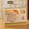 Calendário de Mesa Estilo Nacional Vazado 2027 Personalizado com Hot Stamping Papel Perolado Calendário Alta Aparência Artesanato com Pingente Calendário de Mesa para Desktop