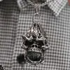 Colgante de calavera grande retro dominante de acero de titanio para hombre, collar punk de moda, joyería hip hop, venta al por mayor de fábrica