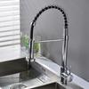 Grifo de cocina con resorte dorado transfronterizo, grifo multifunción para fregadero de agua fría y caliente, grifo para lavabo