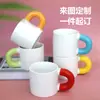 Taza Chubby Colorida con Asa Grande y Diseño de Logo Personalizado, Taza de Cerámica Grande de Capacidad con Diseño Cultural y Creativo de Empresa como Recuerdo