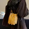 Bolso pequeño con diseño transfronterizo y patrón tejido para mujer, nuevo y moderno bolso tipo cubo de alto valor, bolso cruzado de hombro único vintage, moderno