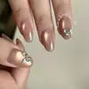 Accesorios Brillantes para Uñas con Zirconia de Mariposa, Decoraciones de Aleación de Alta Gama de Moda con Pedrería de Lazo y Corazón