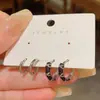 Estilo Coreano Temperamento Moda Conjunto de Cuatro Piezas Combinación Puños de Oreja Diseño de Nicho Personalidad Celebridad de Internet Pendientes para el Trabajo Joyería Versátil para la Oreja