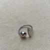 Ins Anillo Simple Versátil de Cuentas Redondas Esmaltadas Anillo Simple Pequeño Geométrico Abierto para Dedo Chapado en Cobre con Oro Real