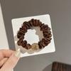 Anillo para el cabello con bola de cristal de leopardo estilo japonés y coreano, estilo retro, sencillo, con diamantes de imitación, elegante y de alta calidad.