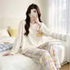 Pijama Feminino Estilo Primavera Outono 2026 Novo Desenho Animado Fofo Manga Longa Solto Conjunto para Usar em Casa no Inverno Estilo Fino Pode Ser Usado Fora