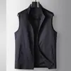 Chal Casual para Hombre 2026 Primavera/Verano Lujo Cuello Alto Cremallera Tejido Lana Sin Mangas Chaqueta Estilo Old Money de Gama Alta