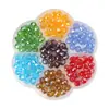 Cuentas Planas de Vidrio de 8 mm Cuentas de Cristal Cuentas Sueltas Caja de 7 Compartimentos Set Kit para Joyería DIY Materiales para Ensartar Aretes Pulsera Collar