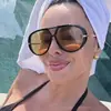 Gafas de sol aviador retro de doble puente europeas y americanas 2026 para mujer, Gafas de sol con protección solar estilo callejero, Gafas de montura grande estilo milenio
