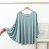 Gordo MM200 kg más gordo suelto talla grande modal camiseta interior manga larga fina ropa de casa manga murciélago camiseta para mujer