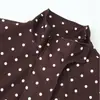 Atacado de fabricante de roupas femininas transfronteiriço 2026 novo casaco curto de manga comprida com estampa de bolinhas estilo europeu e americano top