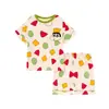 Pijama Masculino de Verão, Shorts de Manga Curta, Estilo Cartoon Solto para Estudantes Plus Size, Conjunto Casual para Casa Juvenil