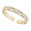 Suministro transfronterizo moda creativa pulsera clásica de ola de diamantes de imitación de 3 filas para mujer diamantes completos brillante apertura adornos de mano al por mayor